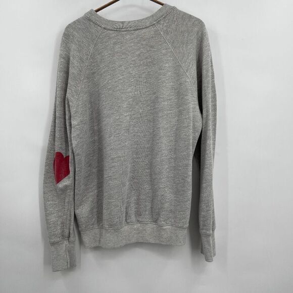 Sundry Gray Hang Loose Embroidered Wording Long Sleeve Crewneck Sweater Size 1 - Picture 5 of 7